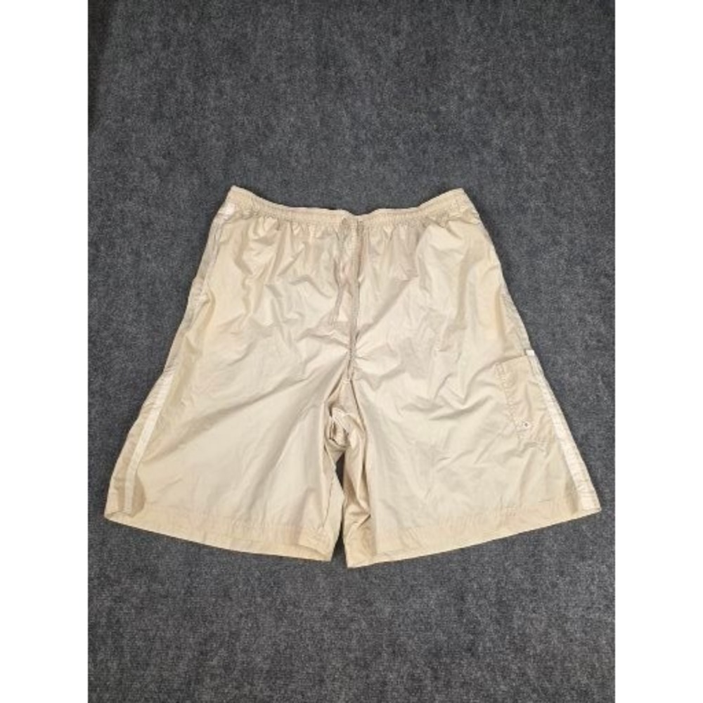 Vintage Wilson Mens 4X Athletic Shorts Beige Nylon Mesh Cargo Pocket Swim Trunks
